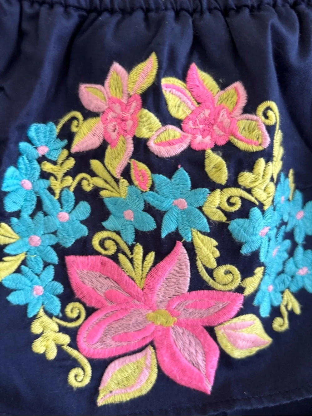 Lilly Pulitzer Embroidered Vanessa Dress Off Shoulder Shift True Navy summer - Picture 5 of 7